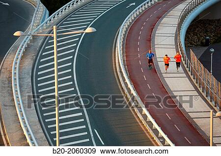 Stock Photo - Viaduct with bike lane, Amara quarter, Donostia (San Sebastian), Basque Country, Spain. Fotosearch