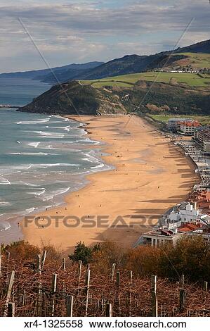 Vias de txakoli frente al mar, Zarauz Zarautz, Guipuzcoa Gipuzkoa Basque Country Euskadi, Spain Espaa View Large Photo Image Stock Photo - Vias de txakoli frente al mar, Zarauz Zarautz, Guipuzcoa Gipuzkoa Basque Country Euskadi, Spain Espaa. Fotosearch