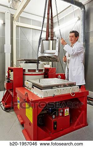 Stock Photograph - Vibration Chamber Laboratory. EMC & Telecom Lab. Certification of Low Voltage Electrical & Electronic Products. Technological Services to Industry. Tecnalia Research & innovation, Bizkaia, Basque Country, Spain.. Fotosearch