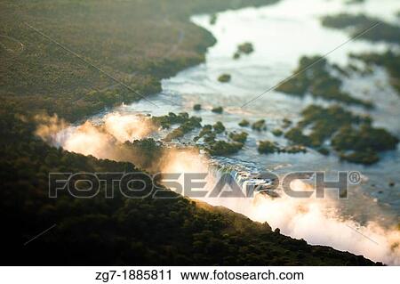 Victoria Falls Aerial with Tilt-Shift Lens View Large Photo Image Stock Image - Victoria Falls Aerial with Tilt-Shift Lens. Fotosearch