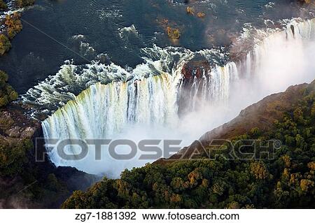 Victoria Falls from the air in the afternoon View Large Photo Image Stock Image - Victoria Falls from the air in the afternoon. Fotosearch
