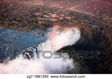 Victoria Falls from the air in the afternoon View Large Photo Image Stock Image - Victoria Falls from the air in the afternoon. Fotosearch