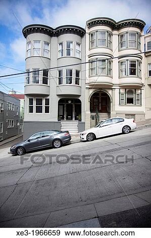 Stock Photo - Victorian houses, Taylor Street, San Francisco, California.. Fotosearch