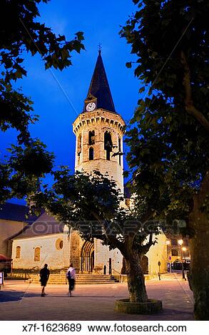 Stock Photo - Vielha Sant Miqu? u church, Aran Valley, Pyrenees, Lleida province, Catalonia, Spain. Fotosearch