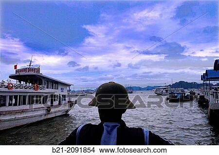 Picture - Vietnam. Hallong City harbour.. Fotosearch