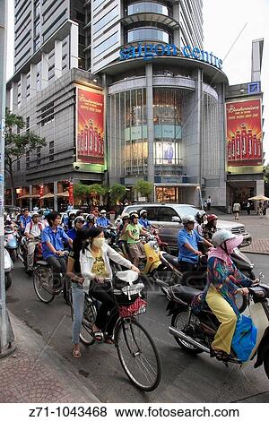 Vietnam, Ho Chi Minh City, Saigon, Saigon Centre, traffic, people, View Large Photo Image Stock Photo - Vietnam, Ho Chi Minh City, Saigon, Saigon Centre, traffic, people,. Fotosearch