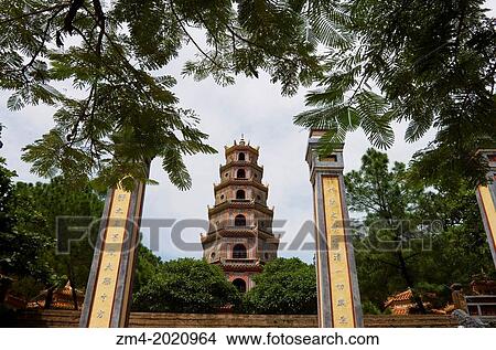 VIETNAM, HUE, THIEN MU PAGODA (HEAVENLY LADY PAGODA). View Large Photo Image Picture - VIETNAM, HUE, THIEN MU PAGODA (HEAVENLY LADY PAGODA).. Fotosearch