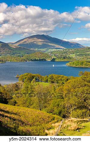 View across Derwent Water towards Keswick, Lake District National Park, Cumbria, England, UK, Europe. View Large Photo Image Picture - View across Derwent Water towards Keswick, Lake District National Park, Cumbria, England, UK, Europe.. Fotosearch