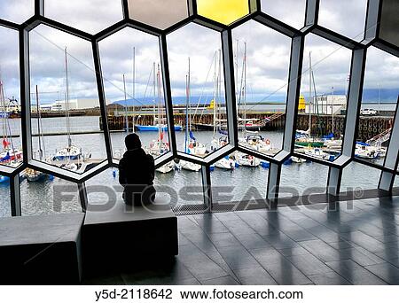 view for old harbor of Reykjavik from interior of Harpa concert hall, Reykjavik, Iceland, Europe. View Large Photo Image Stock Image - view for old harbor of Reykjavik from interior of Harpa concert hall, Reykjavik, Iceland, Europe.. Fotosearch