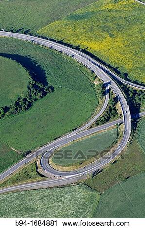 View from a balloon: roads, Cerdanya area, Girona province, Catalonia, Spain View Large Photo Image Stock Image - View from a balloon: roads, Cerdanya area, Girona province, Catalonia, Spain. Fotosearch