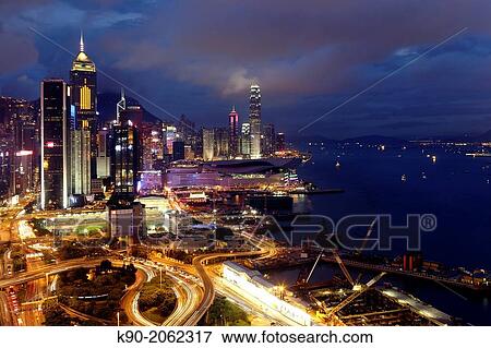 View from above to the coast line of Hong Kong Island, Causeway Bay and Central, Hong Kong, China, East Asia. View Large Photo Image Stock Photo - View from above to the coast line of Hong Kong Island, Causeway Bay and Central, Hong Kong, China, East Asia.. Fotosearch