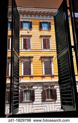 View from an Apartment Window in Rome, Italy View Large Photo Image Stock Photo - View from an Apartment Window in Rome, Italy. Fotosearch