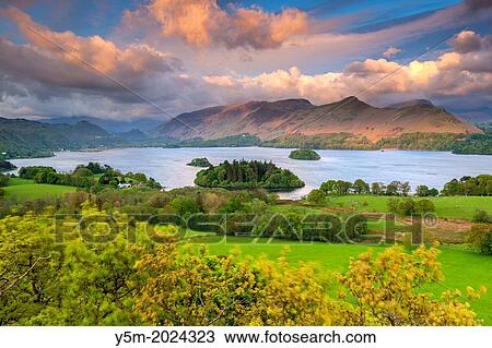 View from Castlehead Wood Viewpoint near Castlerigg village across Derwent Water (Derwentwater) towards Derwent Fells, Lake District National Park, Keswick, Cumbria, England, UK, Europe. View Large Photo Image Stock Image - View from Castlehead Wood Viewpoint near Castlerigg village across Derwent Water (Derwentwater) towards Derwent Fells, Lake District National Park, Keswick, Cumbria, England, UK, Europe.. Fotosearch