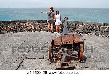 Stock Photograph - View from Fortaleza Torre del Toston, Toston Tower, El Cotillo, Fuerteventura, Canary Islands, Spain. Fotosearch
