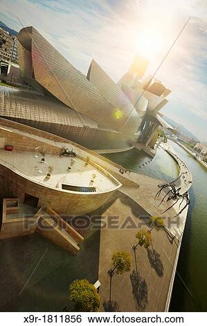 View from La Salve bridge of the Guggenheim museum and the river Nervion, Bilbao, Biscay, Basque Country, Spain View Large Photo Image Stock Photograph - View from La Salve bridge of the Guggenheim museum and the river Nervion, Bilbao, Biscay, Basque Country, Spain. Fotosearch