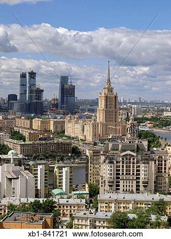 View from Lotte-Plaza onto Moscow with Moskva River and Hotel Ukraina, Moscow, Russia View Large Photo Image Stock Image - View from Lotte-Plaza onto Moscow with Moskva River and Hotel Ukraina, Moscow, Russia. Fotosearch