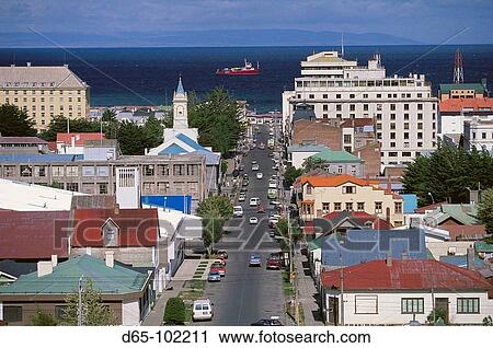 View from Mirador de la Cruz, Punta Arenas. Chile View Large Photo Image Stock Image - View from Mirador de la Cruz, Punta Arenas. Chile. Fotosearch