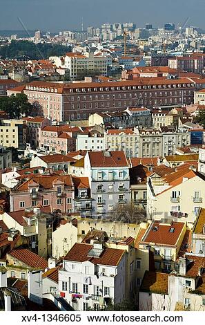 Stock Photography - View from Miradouro da Graca, Castelo Sao Jorge, Baixa, Lisbon, Portugal. Fotosearch