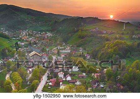 Stock Image - View from Rytro Castle, Beskid Sadecki, Poland, Europe. Fotosearch