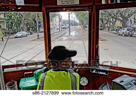 View from the Driver's Seat, St. Charles Historic Street Car (Trolley), New Orleans, Louisana. View Large Photo Image Stock Photo - View from the Driver's Seat, St. Charles Historic Street Car (Trolley), New Orleans, Louisana.. Fotosearch