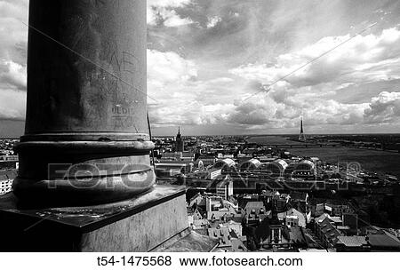 Stock Photo - View from the Tower of Riga on the north Petrikrche. Fotosearch