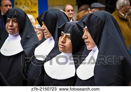 View of a nuns in a street of Madrid city, Spain. View Large Photo Image Stock Image - View of a nuns in a street of Madrid city, Spain.. Fotosearch