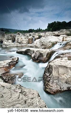 View of Cascades de Sautadet, Provence, France View Large Photo Image Stock Photograph - View of Cascades de Sautadet, Provence, France. Fotosearch