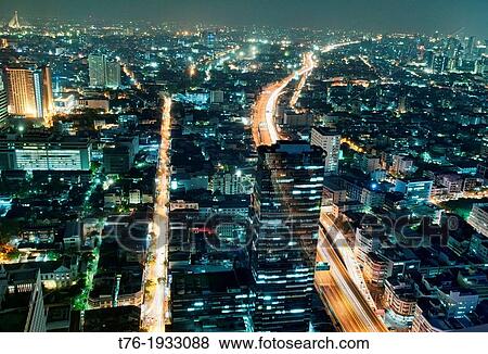 view of central Bangkok at night, Thailand View Large Photo Image Stock Photo - view of central Bangkok at night, Thailand. Fotosearch