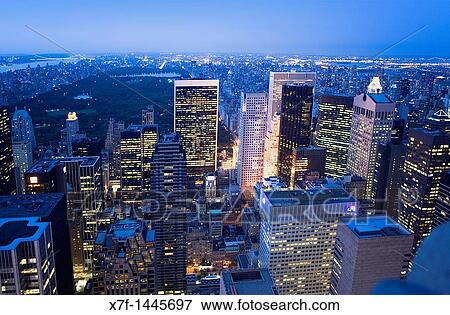 Stock Photo - View of Central Park and North Manhattan from Top of the Rockefeller Center, New York City, USA. Fotosearch