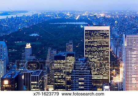 View of Central Park and North Manhattan from Top of the Rockefeller Center, New York City, USA View Large Photo Image Stock Photo - View of Central Park and North Manhattan from Top of the Rockefeller Center, New York City, USA. Fotosearch