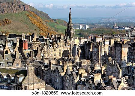 View of city from Scott Monument, Edinburgh, Scotland, UK View Large Photo Image Stock Photo - View of city from Scott Monument, Edinburgh, Scotland, UK. Fotosearch