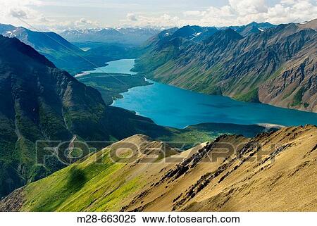 View of Kathleen Lake from Kings Throne Mountain, Kluane National Park, Yukon, Canada View Large Photo Image Stock Photography - View of Kathleen Lake from Kings Throne Mountain, Kluane National Park, Yukon, Canada. Fotosearch