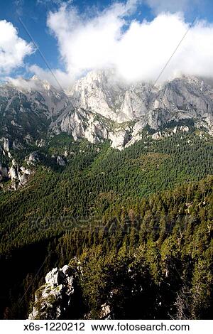 Stock Image - View of La Tosa peak from Orris Viewpoint, Sierra of Moixer?, Natural Park of Cad? -Moixer?, Bergued?, Barcelona, Catalonia, Spain. Fotosearch