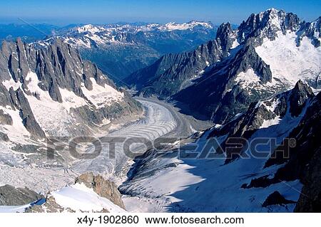 View of Mer de Glace from Dent du Geant, Mont Blanc mountain massif, Savoy Alps, France View Large Photo Image Stock Image - View of Mer de Glace from Dent du Geant, Mont Blanc mountain massif, Savoy Alps, France. Fotosearch