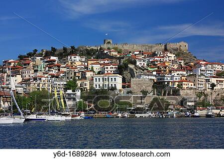 View of Old Town and Castle, Kavala, Greece View Large Photo Image Picture - View of Old Town and Castle, Kavala, Greece. Fotosearch