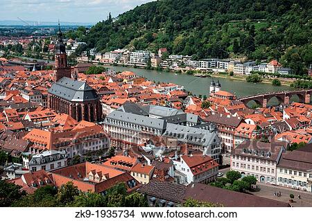 view of old town, Heidelberg, Neckar River, Holy Spirit Church, old bridge, Heidelberg Germany View Large Photo Image Picture - view of old town, Heidelberg, Neckar River, Holy Spirit Church, old bridge, Heidelberg Germany. Fotosearch