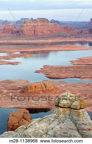 Stock Photo - View of Padre Bay and Lake Powell from Alstrom Point, Glen Canyon National Recreation Area Utah. Fotosearch