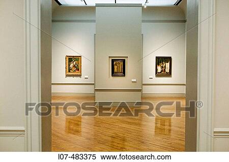 Stock Photography - View of room with three paintings. Los Angeles County Museum of Art. Los Angeles. California. United States. Fotosearch