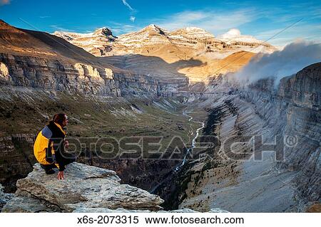 Stock Photography - View of Sorores and Ordesa Valley from the Viewpoint area - Balcones de Ordesa-, National Park of Ordesa and Monte Perdido, Huesca, Spain.. Fotosearch