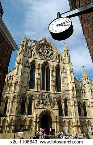 View of South side of York Minster with old clock in the foreground View Large Photo Image Stock Image - View of South side of York Minster with old clock in the foreground. Fotosearch