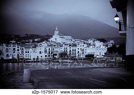 View of the Bay and the town of Cadaqu's in Cap de Creus, Girona, Spain View Large Photo Image Stock Photo - View of the Bay and the town of Cadaqu's in Cap de Creus, Girona, Spain. Fotosearch