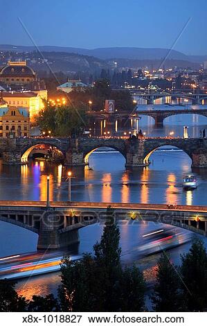 View of the bridges over the Vltava river, Prague, CZ View Large Photo Image Stock Photo - View of the bridges over the Vltava river, Prague, CZ. Fotosearch