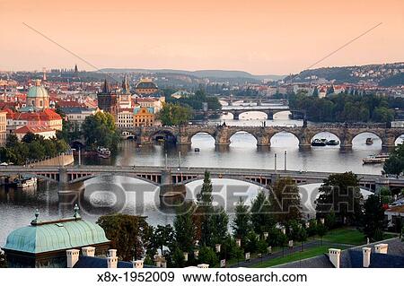 View of the bridges over the Vltava river, Prague, CZ. View Large Photo Image Stock Photo - View of the bridges over the Vltava river, Prague, CZ.. Fotosearch