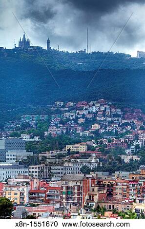View of the city from the Park Guell, Barcelona, Catalonia, Spain View Large Photo Image Stock Image - View of the city from the Park Guell, Barcelona, Catalonia, Spain. Fotosearch