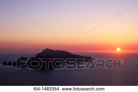 View of the island of Capri at Sunset View Large Photo Image Picture - View of the island of Capri at Sunset. Fotosearch