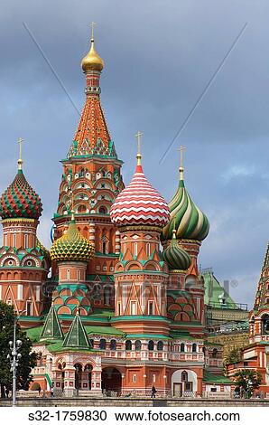 View of the Orthodox Cathedral of St Basil in Red Square in Moscow, Russia View Large Photo Image Stock Image - View of the Orthodox Cathedral of St Basil in Red Square in Moscow, Russia. Fotosearch