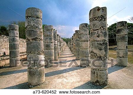 View of the Thousand Columns Group (UNESCO World Heritage). Chichen Itza. Yucatan. Mexico. View Large Photo Image Stock Image - View of the Thousand Columns Group (UNESCO World Heritage). Chichen Itza. Yucatan. Mexico.. Fotosearch