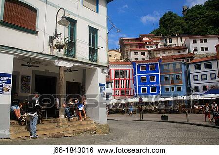 Stock Photograph - View of the village of Cudillero Asturias. Fotosearch