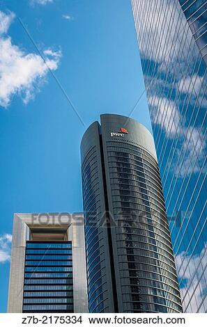 View of three towers in Castellana street, Madrid city, Spain. View Large Photo Image Picture - View of three towers in Castellana street, Madrid city, Spain.. Fotosearch