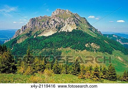 Stock Photograph - View of Velky Rozsutec from Stoh, NP Mala Fatra, Slovakia.. Fotosearch